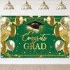Avezano Graduation Banner Congrats Grad Class of 2025 Backdrop Green