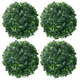RP Remarkable Power, 4 Pack 7 Inch Artificial Plant Ball Topiary Tree Boxwood for Home Wedding Decor