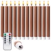 West Ivory 12 Pack, 10" LED Flameless Brown Tan Fluted