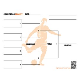 Perfect Strike Competition Brackets for Team Tournaments or Skills Competitions. Sheet Brackets for up to 8 Participants. Soccer. 25 Bracket Sheets.