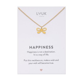 LUUK LIFESTYLE Necklace with Pendant, Waterproof Stainless Steel Chain, Elegant Design & Everyday Necklace for Women, Jewelry Gift Idea, Bow, Gold
