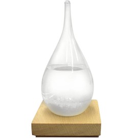 YYT Weather-changing Tabletop Storm Glass with Wooden Base Drop