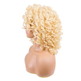 Short Loose Curly Wigs Big Curly Wigs for Black Women Afro Curly Wigs with Bangs Synthetic Curly Hair Wig Natural Hair Wigs for Women Blonde Short Wigs for Black Women (#613 Blonde)
