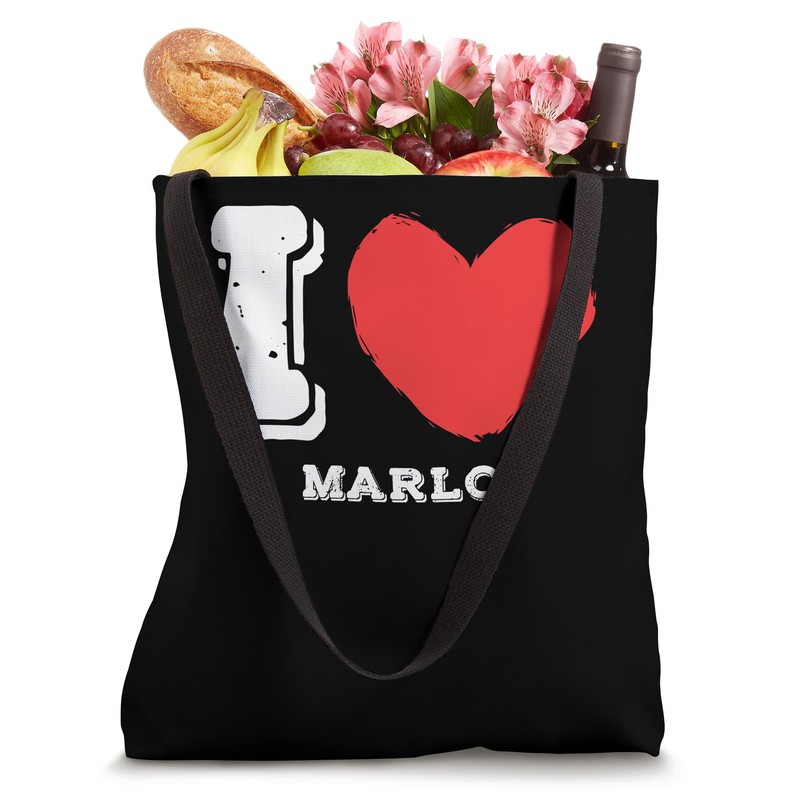 I Love Marlo Bold Statement Name Tote Bag