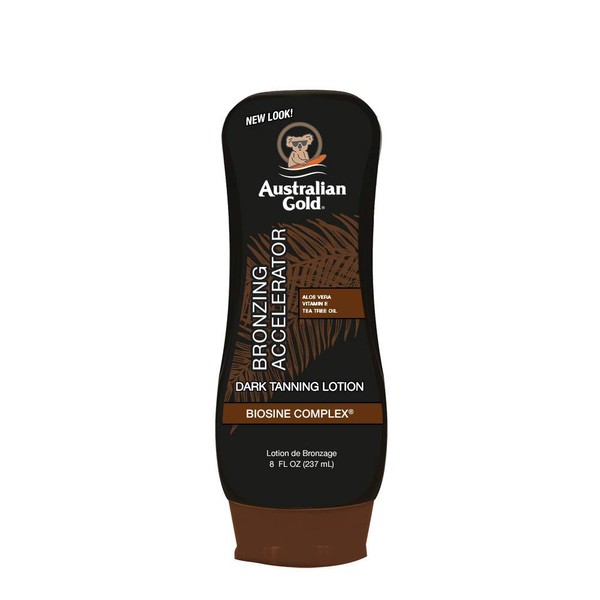 Australian Gold Dark Tanning Accelerator Lotion With Bronzer, 8 Ounce,