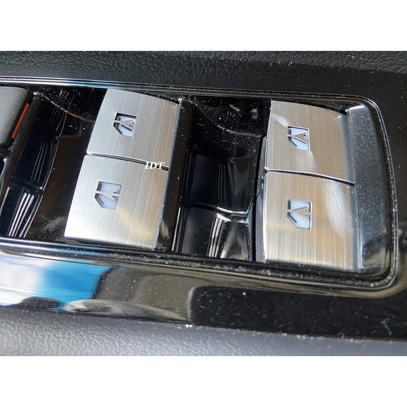 Alphard Vellfire Aluminum Power Window Switch Cover Silver Button Garnish,