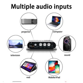 Dropfree Mini Digital Power Audio Car Amplifier Blue Light Stereo Audio Amplifier for Home Theater Club Music 200W X2(B) Easy to Use