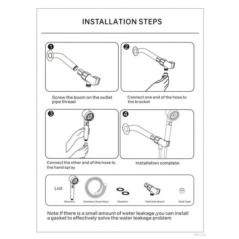 10-Function High Pressure Handheld Shower Head with Filter Built-in Pause