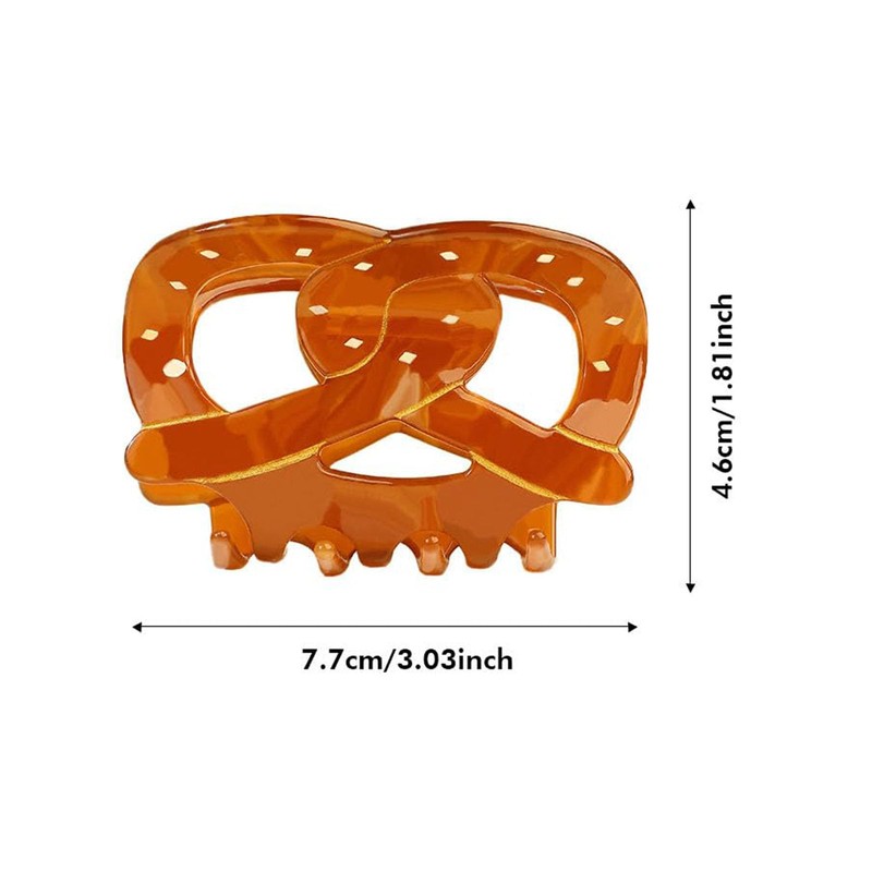 , Bread Hair Claw Clips Funny Food Pretzel Shaped Jaw