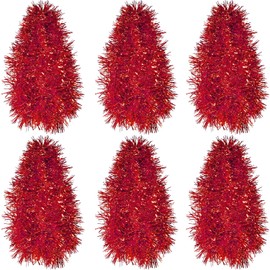6 Rolls Tinsel Garland Christmas Tree Decorations Wedding Birthday Party Supplies (Red, 36 Meters)