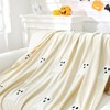 Halloween Ghost Throw Blanket 50x60, Ultra Soft Velvet All-Season Decorative