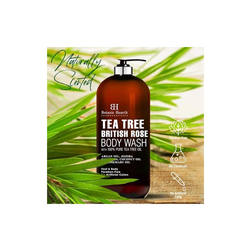 Botanic Hearth- Gel de baño de árbol de té con