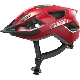 ABUS Aduro 3.0 LED Bike Helmet - sporty city Helmet in a stylish design for everyday and sporty Tours - with Rear Light - for Men and Women - Size L, red