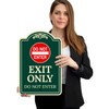 Exit Only Do Not Enter Décor Sign, (SI-73615) Greeen Dark,