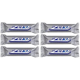 Zero Candy Bars 12 Pack 1.85 oz Each Caramel, Peanut, and Almond Nougat Covered with White Fudge Classic Retro Chocolate-Free Candy Bar