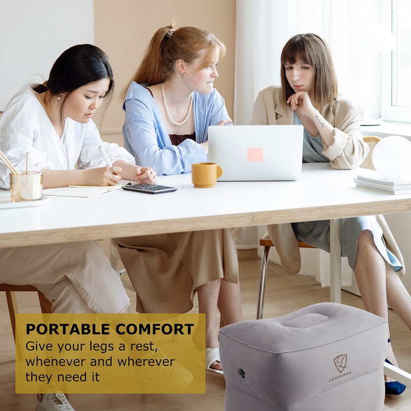 Inflatable Foot Rest for Airplane Travel – Easy to Use