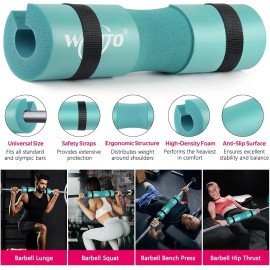 WALITO 8Pcs Barbell Pad Set for Hip Thrust - Squat Pad,Gym Accessories for Women