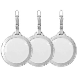 3 Pcs PU Leather Tin Badge Cover Key Holder Transparent Protective Cover High Transparency Anti-Scratch Collection Display Storage Pain Bag Perfect for Picture Frame Round Badge 2.3 - 3.0 inches (58 -