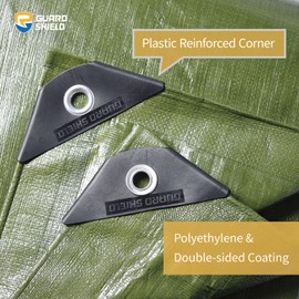 GUARD SHIELD Tarp Green Tarps Heavy Duty Waterproof 12x20 Feet Extra Large Outdoor Tarp Cover 12mil