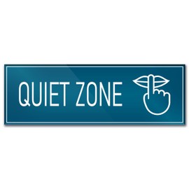 9x3 Inch Quiet Zone Sign Dark Blue, Acrylic Self-stick Door Wall Signage (Dark Blue)