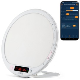 Light Therapy Lamp Sunrise Alarm Clock Wake up lamp 10000 lux UV-Free Sun lamp Bioclock Adjustment APP Control Portable No Built-in Lithium Battery