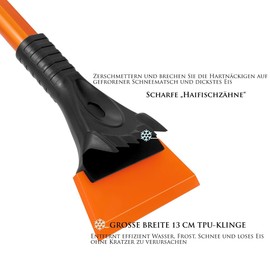 BEEWAY Car Ice Scraper, Effective Car Ice Scraper, Ultra Snow Brush, Innovative Windscreen Scraper Car with Ice Breaker Function, Stable Snow Scraper (Standard)