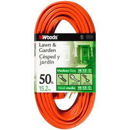 Woods 0268 16/3 SJTW General Purpose Extension Cord; Orange; 50-Foot