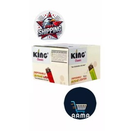 King Classic Disposable Butane Lighters Assorted Colors 50 Lighters ( Pack Of 1)