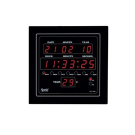 Ajanta Quartz Plastic Digital Clock (28.2 cm X 26.4 cm X 4.2 cm, Black)