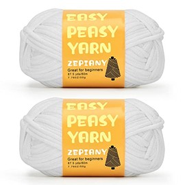 Yarn for Crocheting and Knitting for Beginners with Easy-to-See Stitches, Cotton Nylon Blended Yarn, 3x80m (87.5yds) Perfect for Knitting or Crocheting Blankets, Bags, Rugs, Toys, Pillows(White)