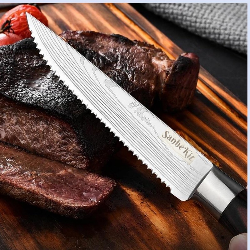 SanheKit Steak Knives Set, 6/8/14 Piece Options, German High Carbon
