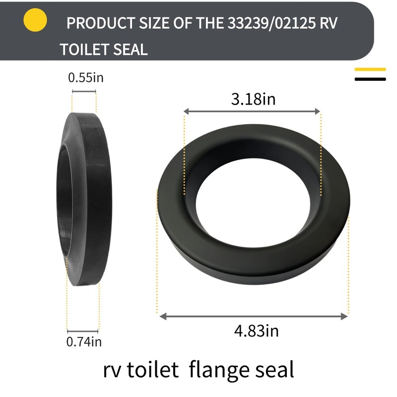 33239 RV Closet Flange Seal for Thetford RV Toilet, Fits
