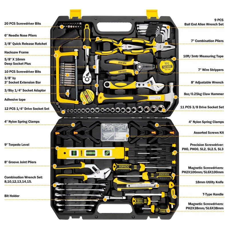 DOWELL Mechanic Tool Set Socket Wrench Auto Repair Tool Set