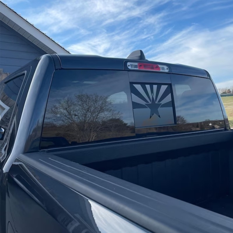 for Dodge Ram 2009-2023 Rear Middle Window Arizona Flag Decals,