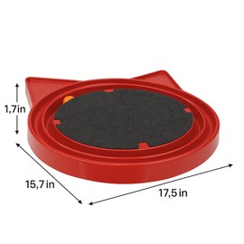 FURACÃOPET Cat Toy with Scratcher Pad and Rolling Ball – Oval Track for Independent Play and Instinct Stimulation (RED)