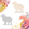 Sheep Wooden Lamb Wood Unfinished Ornaments with Twines Wall Art