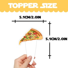 Dessert Cupcake Topper Cheer to Fast Food Pizza Party Theme Decorations Supplies Baby Shower Boys Girls Happy Birthday Decor set 24pcs