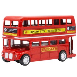 YGCHEN Mini Bus Model London Red Alloy Double Decker Bus Model 1/64 Scale Toy Car Miniature Models Toy Bus Ornament