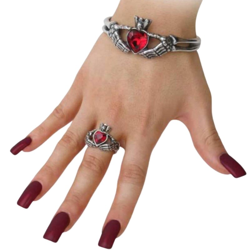 Ro Rox Alchemy England Claddagh by Night Ring Irish Blood