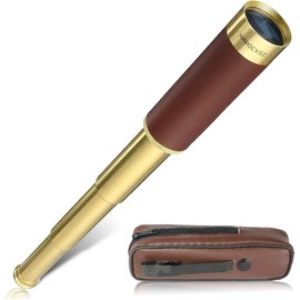 Soldela Binoculars Binoculars Monocular 25x Magnification 30mm Lens Astronomical Binoculars Hiking Hunting Boat Bird Landscape Observation with Bag (Gold)