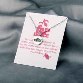 UJIMS Tap Dancer Gift Tap Dancing Shoes Pendant Necklace Dance Teacher Gift Dance Lover Gift Dance Recital Gift Ballerina Dance Gift (TapNecklace1)