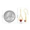Claddagh Drop Simulated Ruby Earrings In Yellow Gold Over Sterling