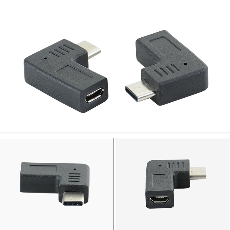 90-Degree USB C to Micro USB Adapter (Right Angle, 2-Pack)
