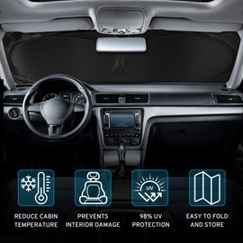 SZYUCHEN Car Windshield Sun Shade Sunshade Compatible With Lexus IS IS250 IS350 IS300 IS460 ES ES350 NX 300 350 200t 250 450h RC CT UX IS Couple Accessories, Foldable Car Front Window Sun Shield Visor