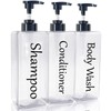 Shampoo and Conditioner Dispenser(Clear, Set of 3, 27oz)- Refillable &