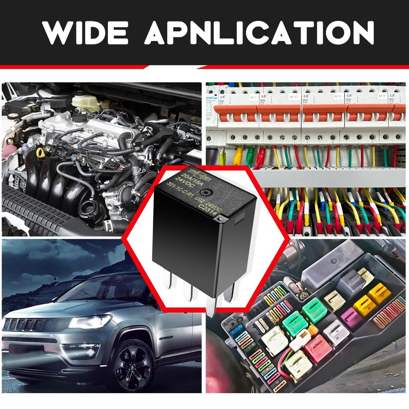 Automotive Purpose Relays 301-1C-C-R1-U02-24VDC 5 PIN (2 Pack)