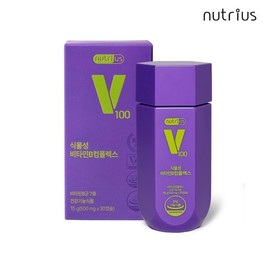 (뉴트리어스)국내최초 100% 식물성 비타민B컴플렉스 30캡슐 (Nutrius) Korea's First 100% Plant-Based Vitamin B Complex 30 Capsules