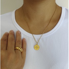 Gold Dainty Compass Necklace, Adjustable Chain, Graduation Gift and Meaningful Keepsake - Inspirational Graduation