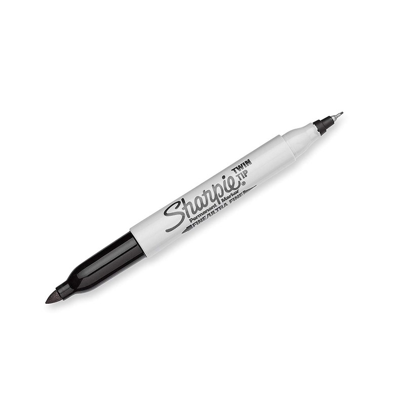 Sharpie Twin Tip Permanent Markers, Fine and Ultra Fine, Black,