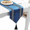 Jiino 13x84 European Style Table Runners Blue Runner Sequined Rhinestone